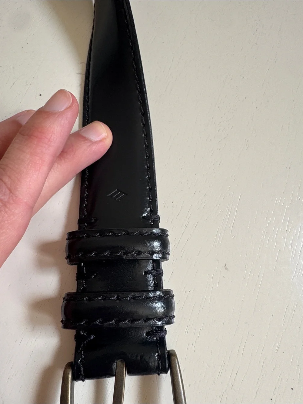 Joseph Abboud Black Italian Leather 40” Belt with Brown Inner Lining